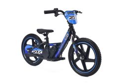 Bicicleta eléctrica para niños RIRIBIKE RTX6 24V (16"), azul, Batería de litio, Motor de 250W, Freno de disco, Asiento de PU blando ajustable