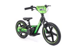 Bicicleta eléctrica para niños RIRIBIKE RTX6 24V (16"), verde, Batería de litio, Motor de 250W, Freno de disco, Asiento de PU blando ajustable