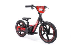 Bicicleta eléctrica para niños RIRIBIKE RTX6 24V (16"), rojo, Batería de litio, Motor de 250W, Freno de disco, Asiento de PU blando ajustable