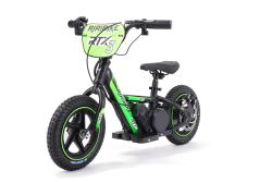 Equilibrador eléctrico infantil RIRIBIKE RTX3 24V (12"), verde, Batería de litio, Motor de 100W, Freno de disco, Asiento de PU blando ajustable