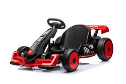 Kart Drift con licencia para conducir AUDI 24V, rojo, luces LED, motor 2 x 150W, modo Drift con una velocidad de 12 Km/h, batería 24V, construcción de acero macizo, asiento ajustable, reproductor MP3