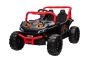 Coche eléctrico UTV Small 12V, color negro, Tracción trasera, Batería 12V, Ruedas de plástico, Asiento doble ancho para un solo niño, Mando a distancia 2,4 GHz, Reproductor MP3 con entrada USB/SD, Luces LED