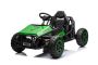 Coche eléctrico SPORT-CART 24 V, verde, ruedas blandas de EVA, asiento de cuero sintético, ruedas Smooth Drift, motor 2 x 50 W, batería de 24 V, construcción de metal macizo