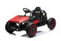 Coche eléctrico SPORT-CART 24 V, rojo, ruedas blandas de EVA, asiento de cuero sintético, ruedas Smooth Drift, motor 2 x 50 W, batería de 24 V, construcción de metal macizo